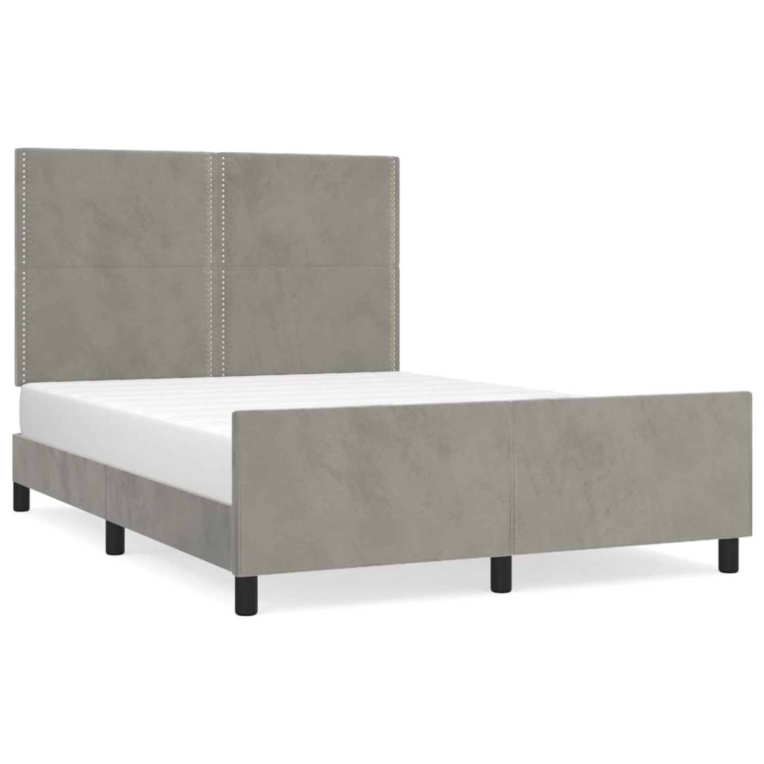 vidaXL Bettgestell mit Kopfteil Hellgrau 140x190 cm Samt Modell 11357328 günstig online kaufen