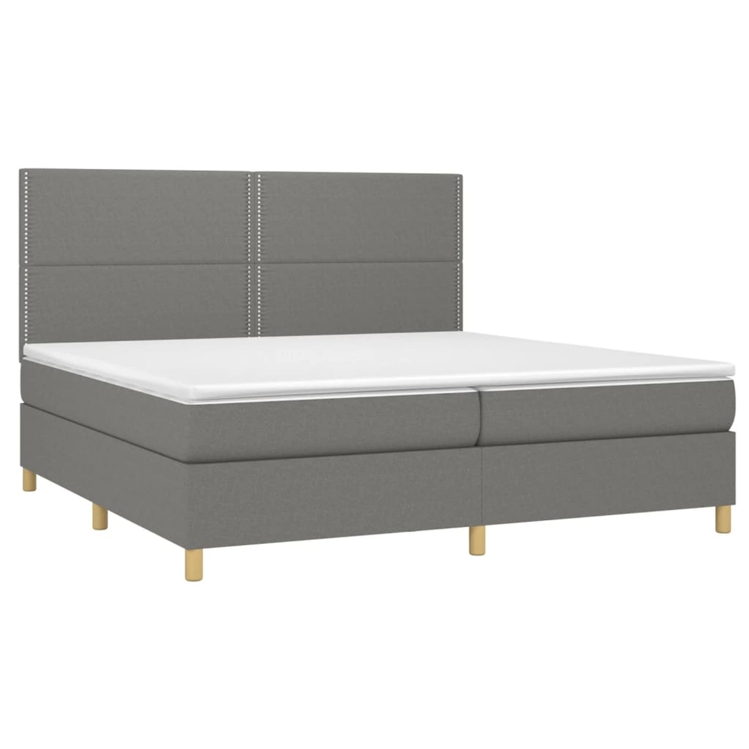 vidaXL Boxspringbett mit Matratze & LED Dunkelgrau 200x200 cm Stoff 3135382 günstig online kaufen
