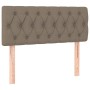 Boxspringbett Kopfteil in Taupe mit Knopfheftung, Stoffbezug, für Betten.