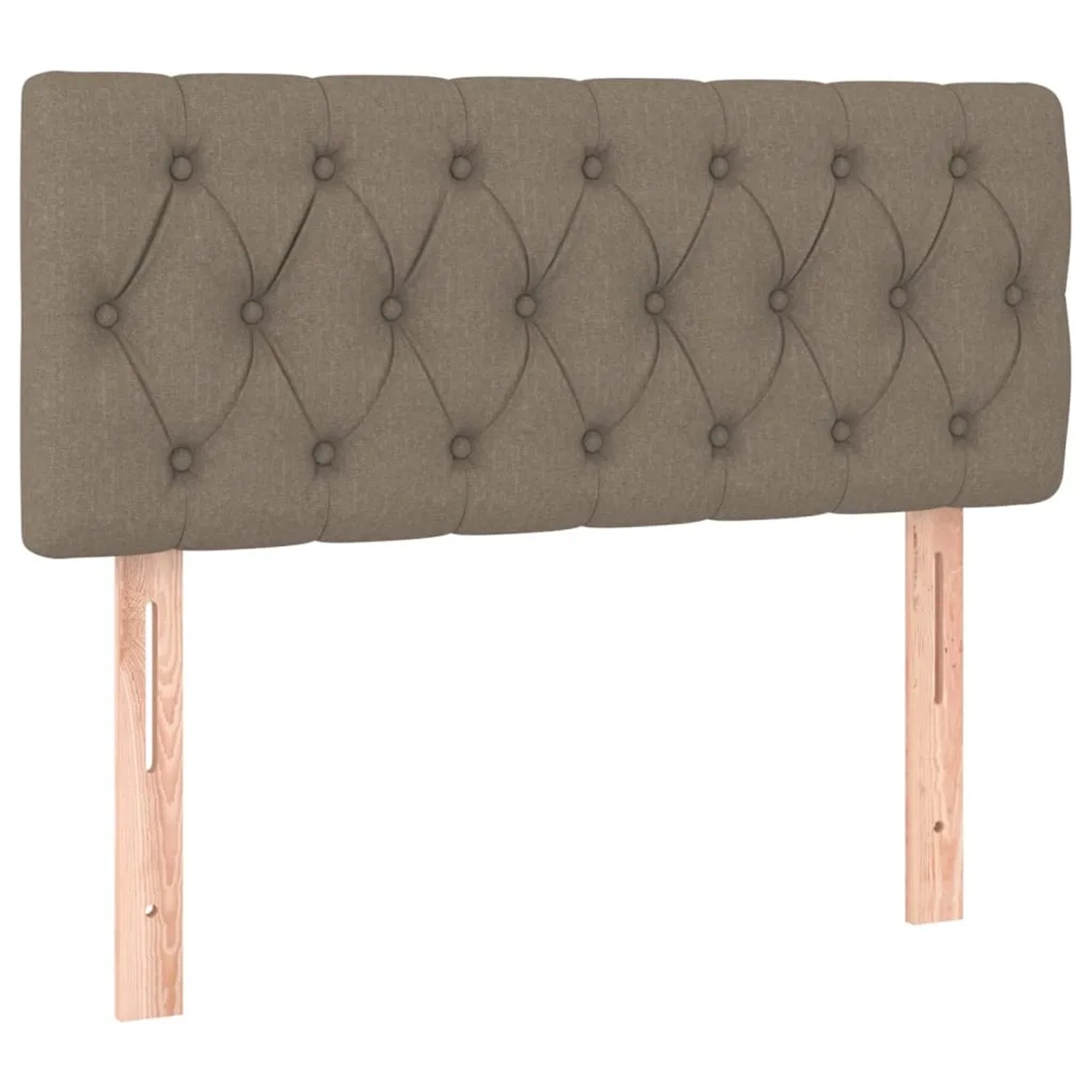 Boxspringbett Kopfteil in Taupe mit Knopfheftung, Stoffbezug, für Betten.