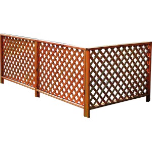 3-teiliges Promadino Zaunsystem Romantica aus Holz mit Bodenankern.