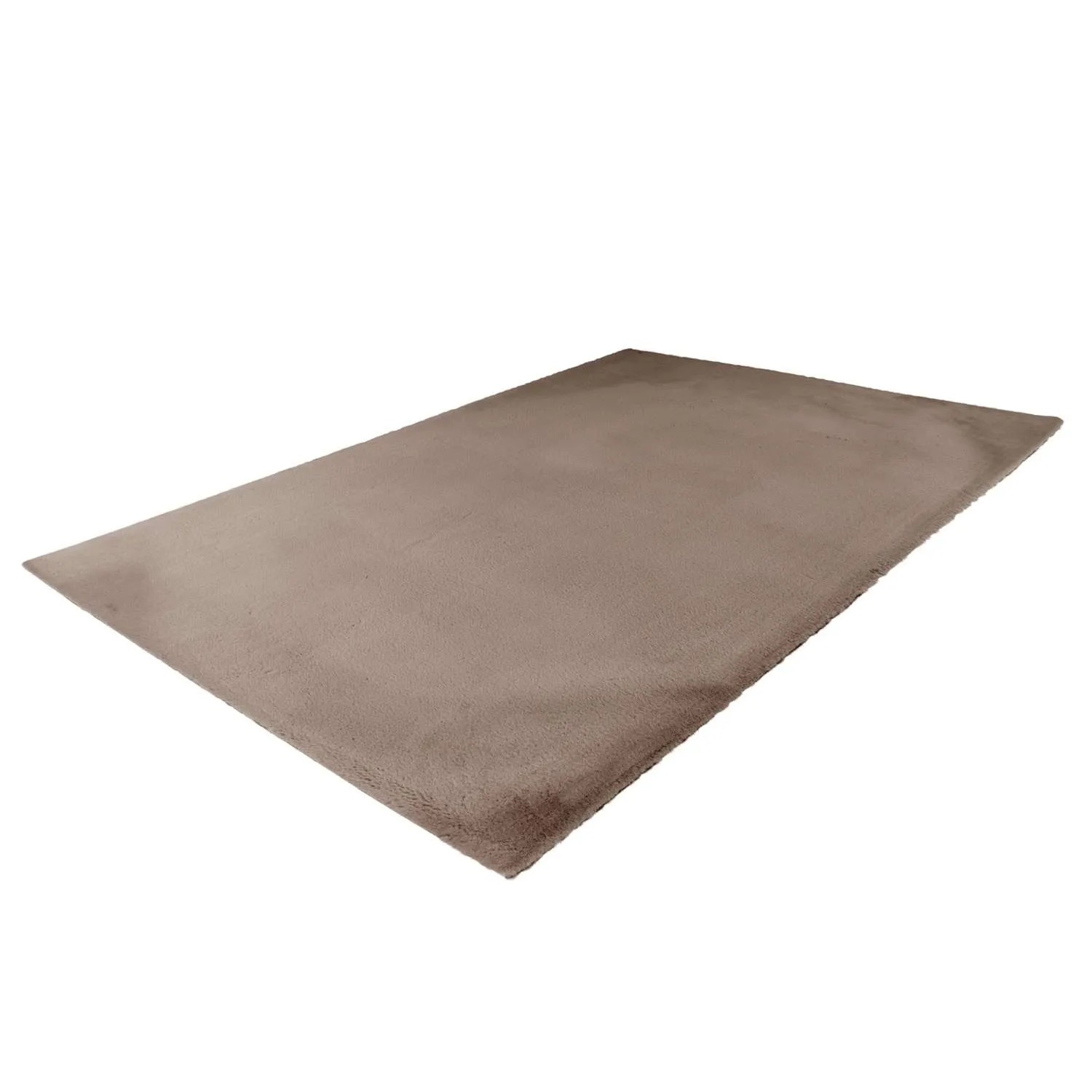 MeGusta Shaggy Teppich in Taupe, 120x170 cm. Hochfloriger, einfarbiger Kurzflorteppich.