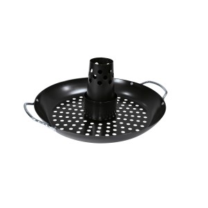 Jamestown Geflügelhalter Ø 30,5 cm aus Metall, Grillutensil für Hähnchen mit Marinadenbehälter.