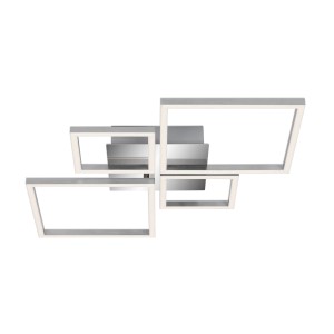 Dimmbare Brilo LED-Deckenleuchte Frame in Silber, 75x47x7,3cm. Moderne Deckenlampe mit Rahmen.