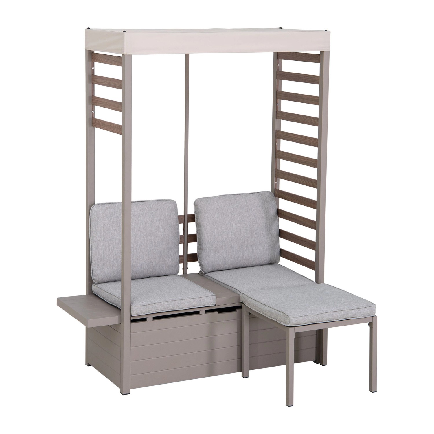 Sunjoy Gartensofa Faro Stahl 57 cm x 147 cm Grau günstig online kaufen