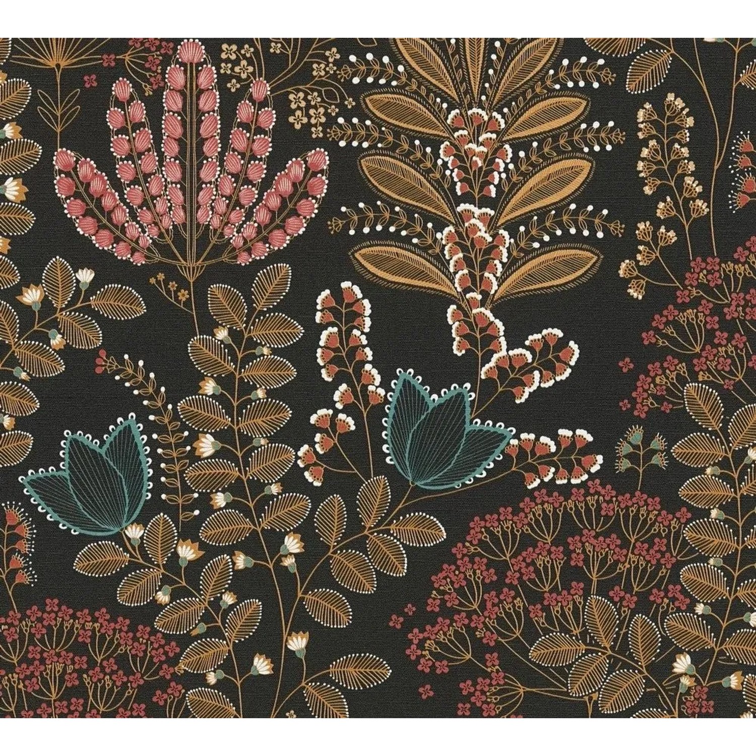 Tadessi Tapete Floral M1-No.10966 Vliestapete in Schwarz