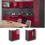 Vicco Spülenunterschrank R-Line, Bordeaux Hochglanz/Anthrazit, 80 cm, Küchenschrank