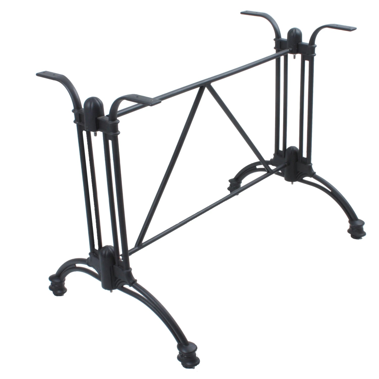 DELUKE Tischgestell IRIS Doppelwangen Aluminium Schwarz 70x60x94cm Tischuntergestell Tischbeine