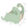 Grüne Joyz Spielzeugkiste Dino aus Holz mit 4 Rollen, 57x31,5x49 cm, Kinderregal.