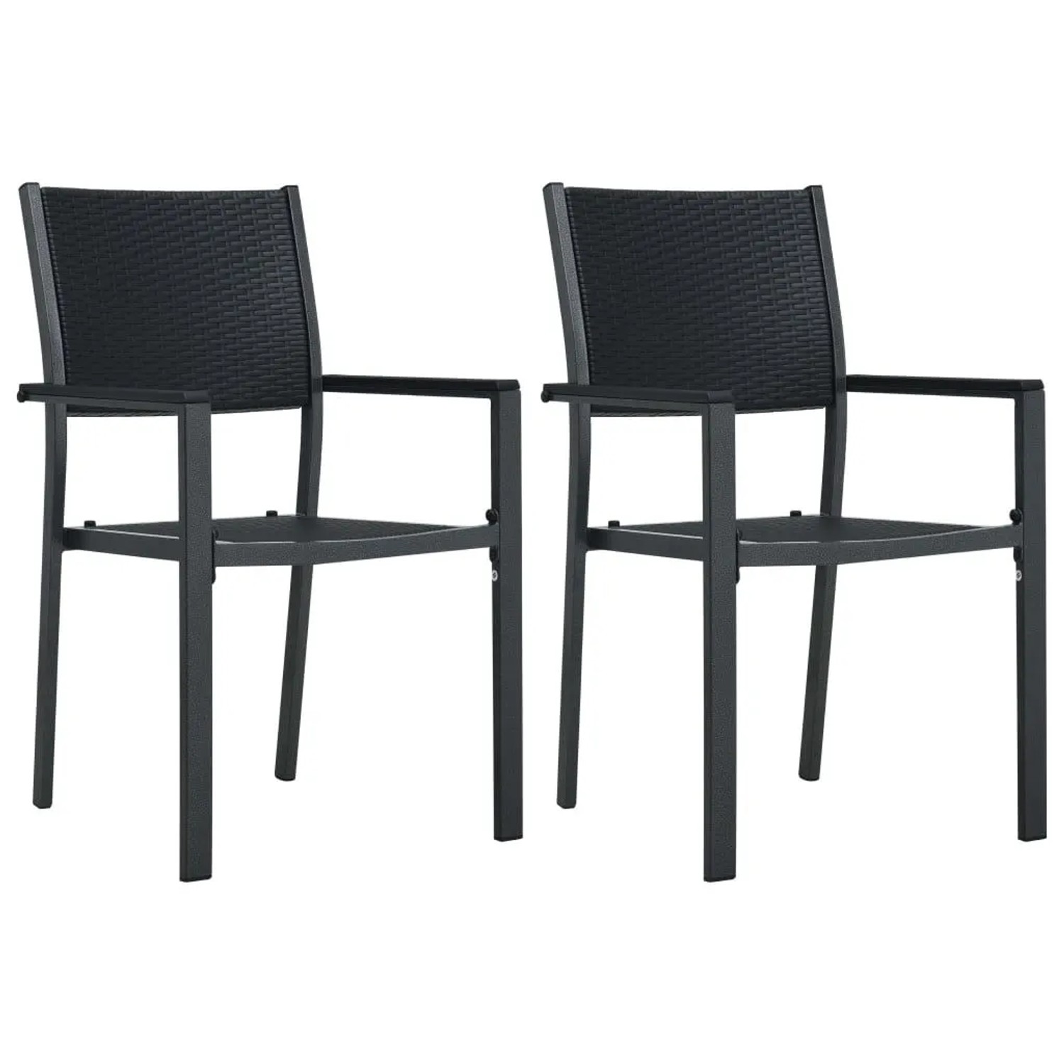 Furnicato Gartenstühle 2 Stk Schwarz Kunststoff Rattan-optik