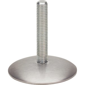 Hettich Höhenausgleichsschraube M10 aus Edelstahl mit Tellerfuß für Möbelbeine.