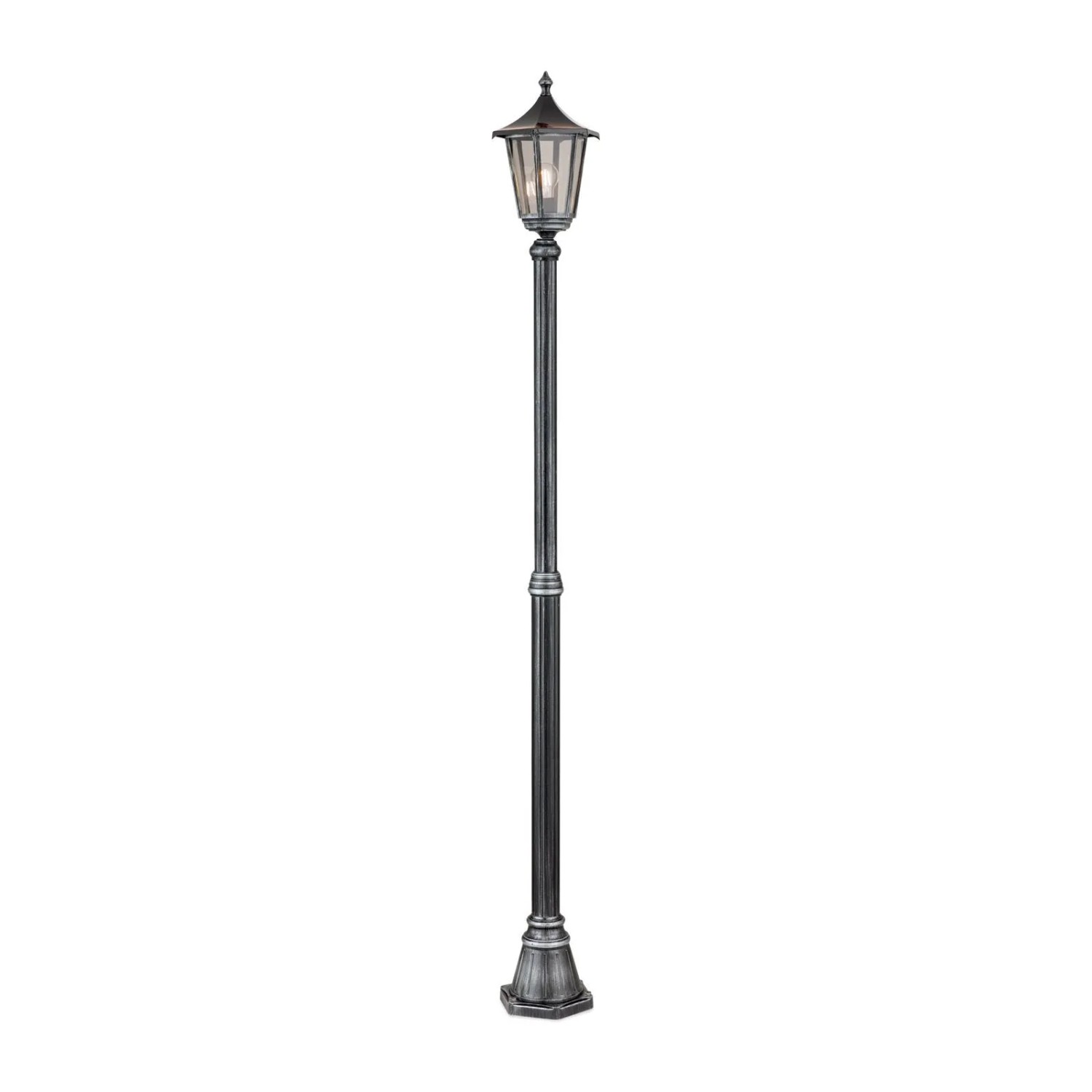 Orion Leuchten Außen Mastleuchte 211cm 100W E27 Schwarz-Silber