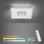 Weiße LED-Deckenleuchte Recess von Just Light, 45x45 cm, mit Fernbedienung zur CCT-Steuerung.