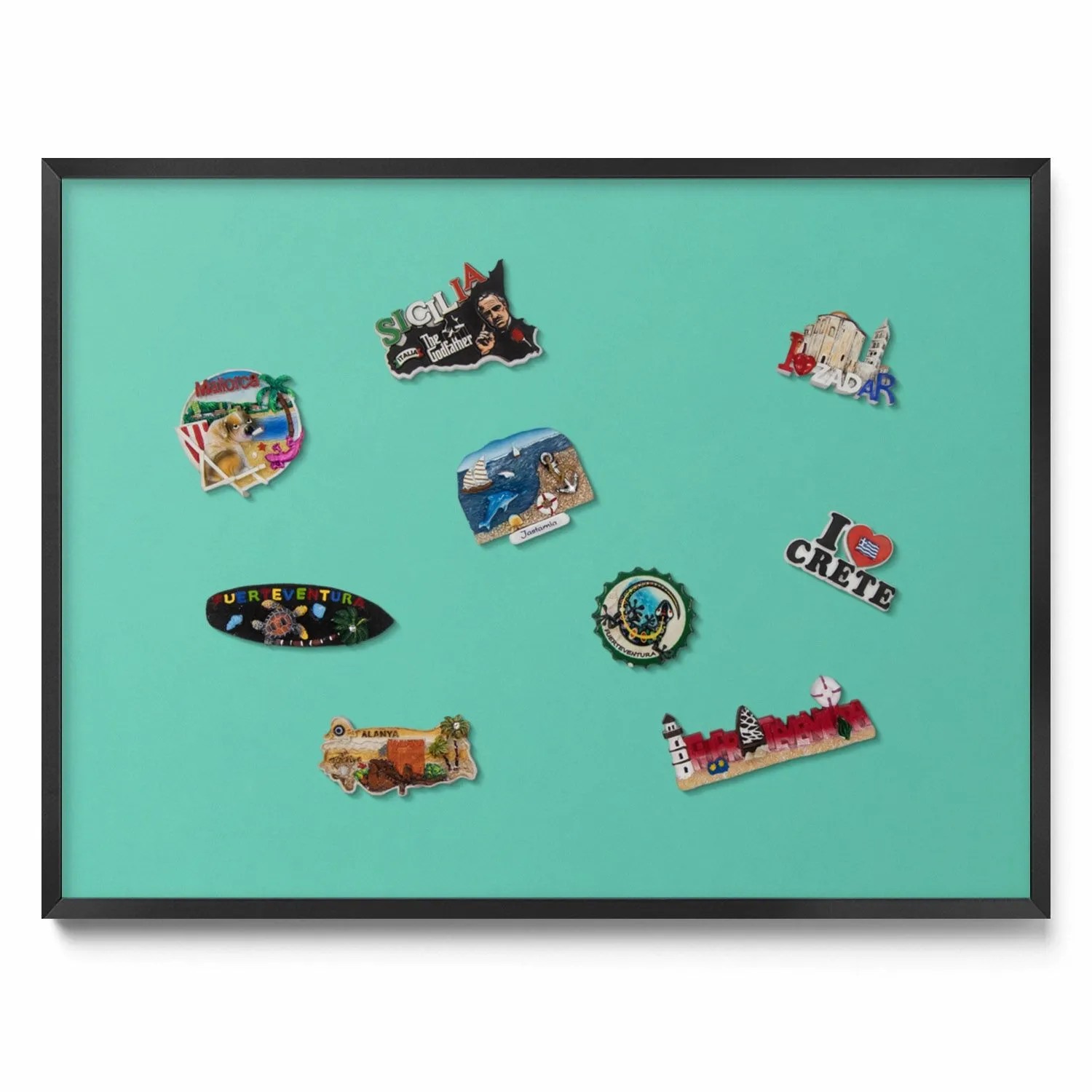 Tulup Magnettafel Magnetboard Gerahmt für Urlaubsmagnete Mintgrün 80x60 cm günstig online kaufen