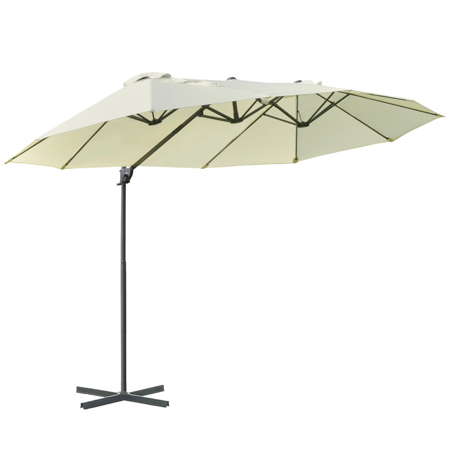 Thumbnail - Outsunny Doppelsonnenschirm  Metall Polyester L270 x B440 x H250 cm