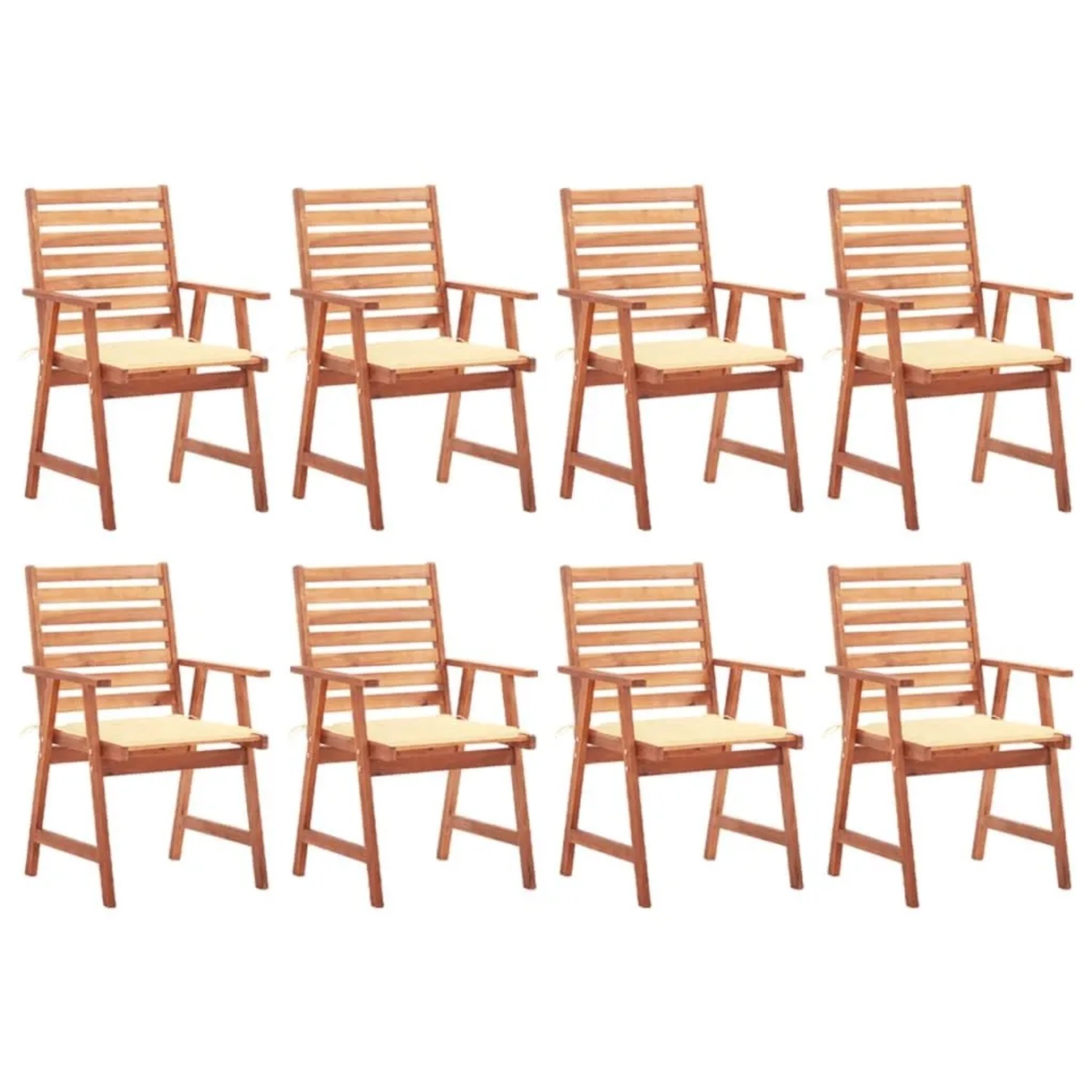 vidaXL Garten-Essstühle 8 Stk mit Kissen Massivholz Akazie 3078376