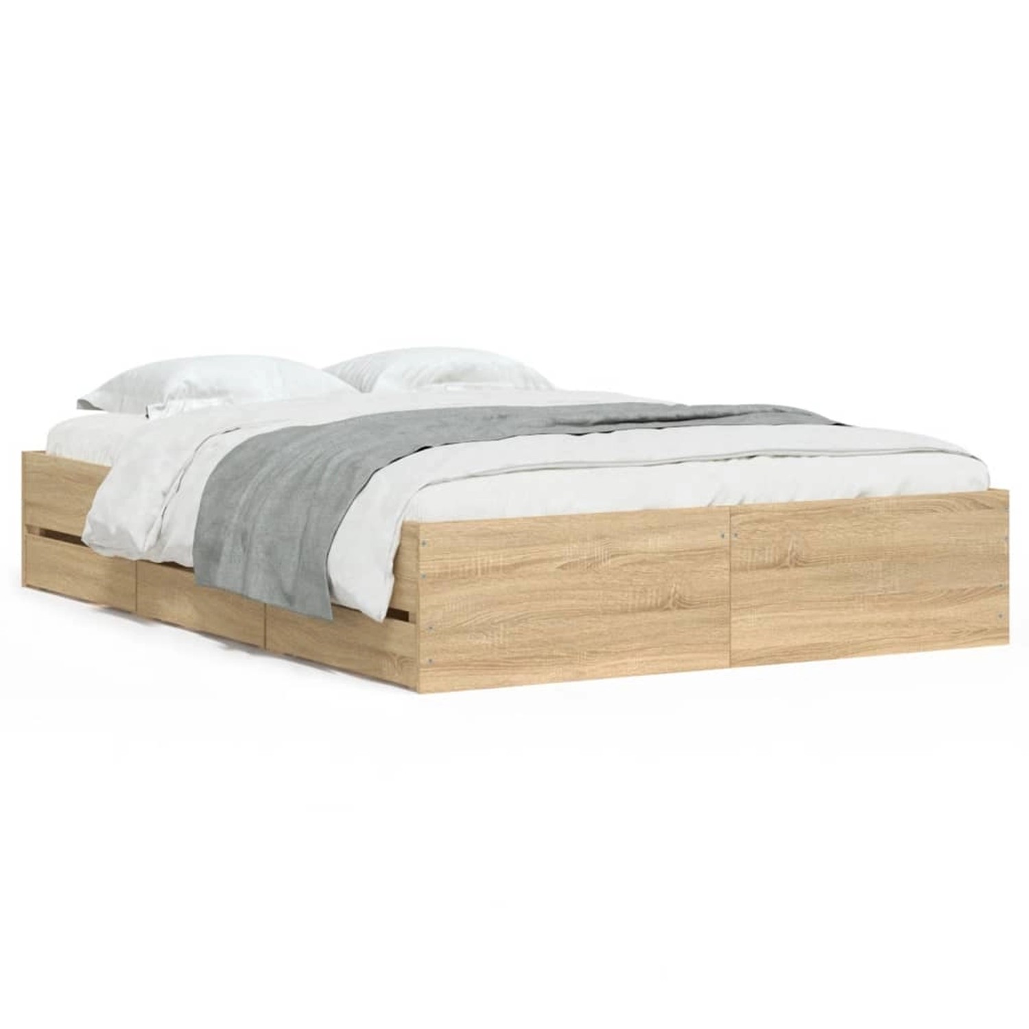 vidaXL Bettgestell mit Schubladen Sonoma-Eiche 120x190cm Holzwerkstoff1938054