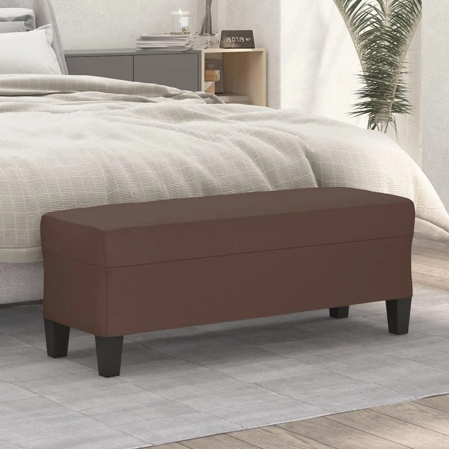 vidaXL Sitzbank Braun 100x35x41 cm Kunstleder 349461_2