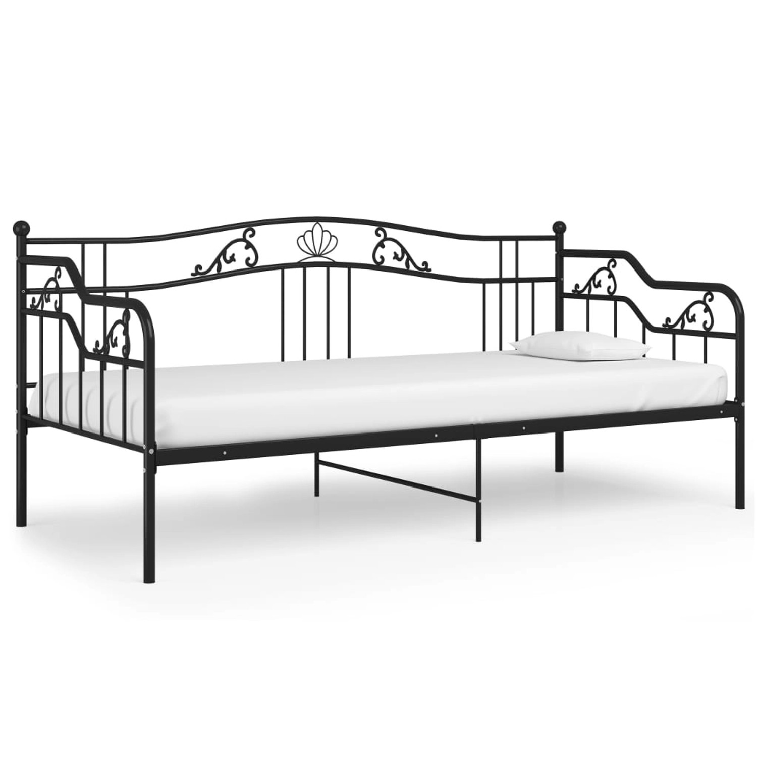 vidaXL Schlafsofa Bettgestell Schwarz Metall 90x200 cm650969 günstig online kaufen