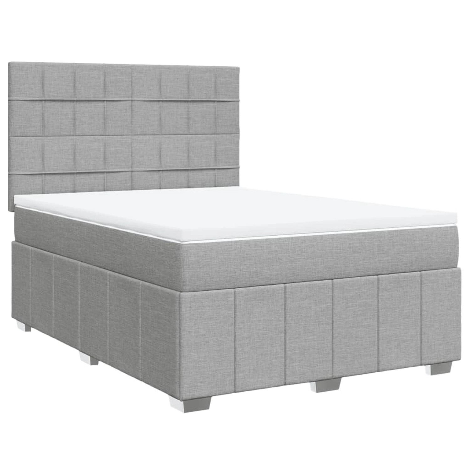 vidaXL Boxspringbett mit Matratze Hellgrau 140x190 cm Stoff 3291663 günstig online kaufen