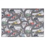 Grauer Kinderteppich mit Disney Cars Motiv, 160x200 cm. Spielteppich mit Rennstrecke und Cars Design.