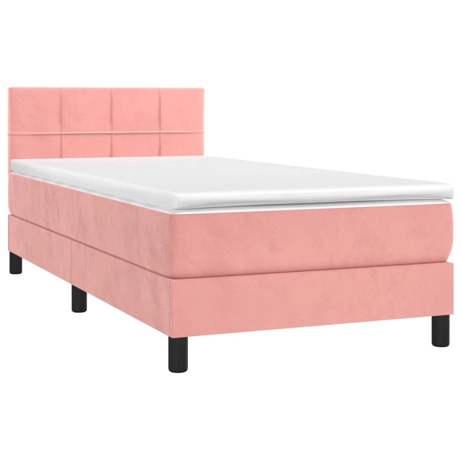 vidaXL Boxspringbett mit Matratze & LED Rosa 100x200 cm Samt 3134392 günstig online kaufen
