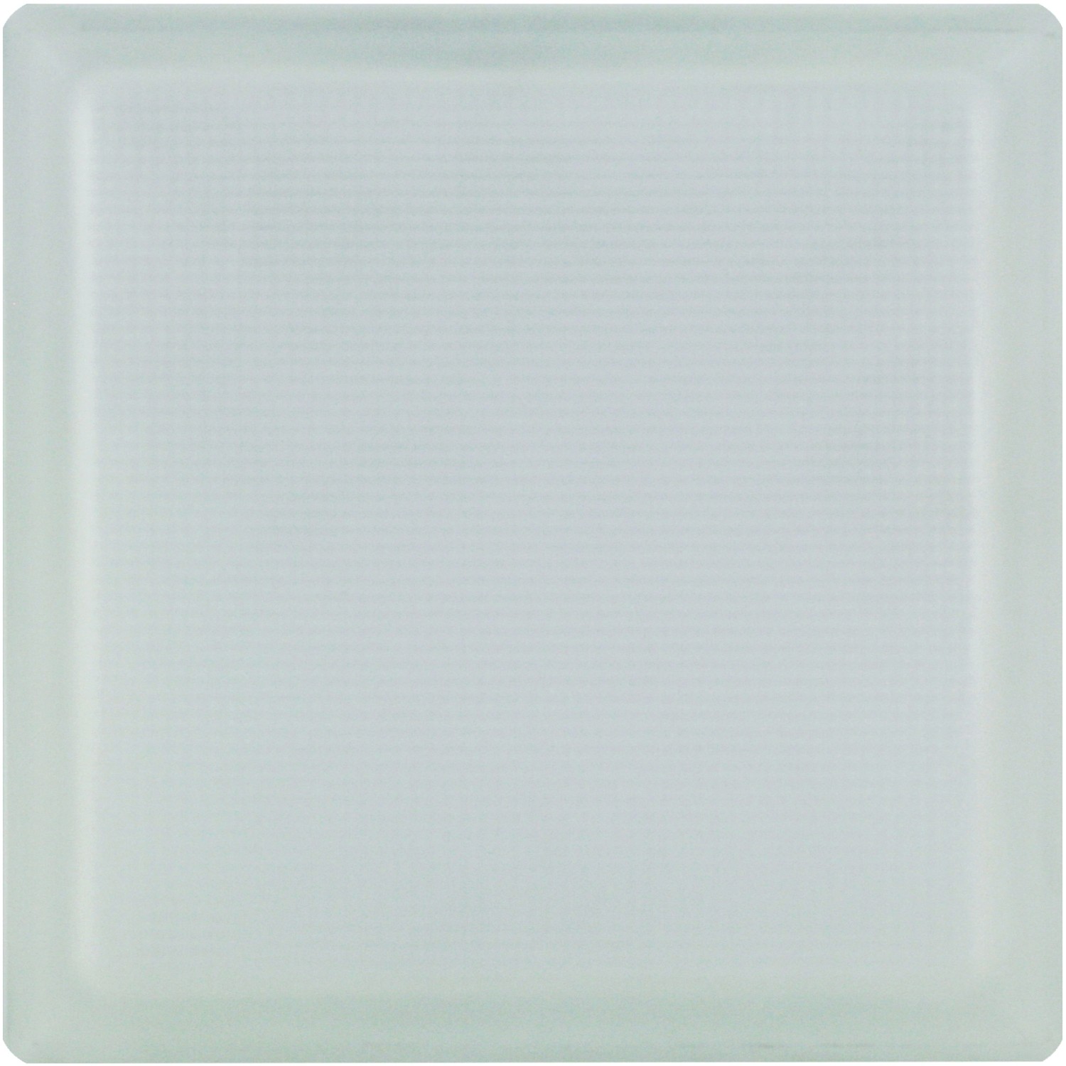 Weißer Glasstein Samba, 19x19x8 cm, 2-seitig satiniert für mehr Privatsphäre.