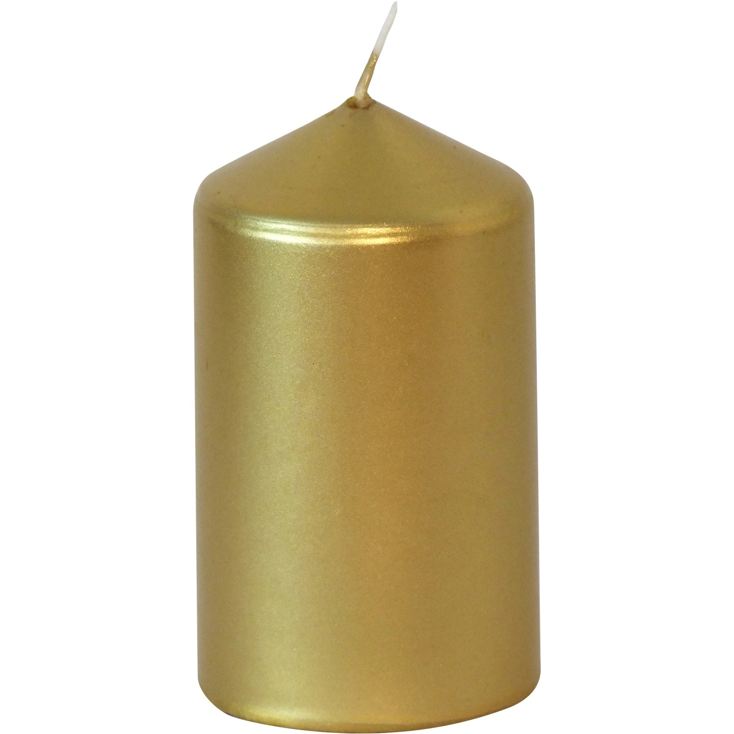 Stumpenkerze getaucht Gold 10 cm günstig online kaufen