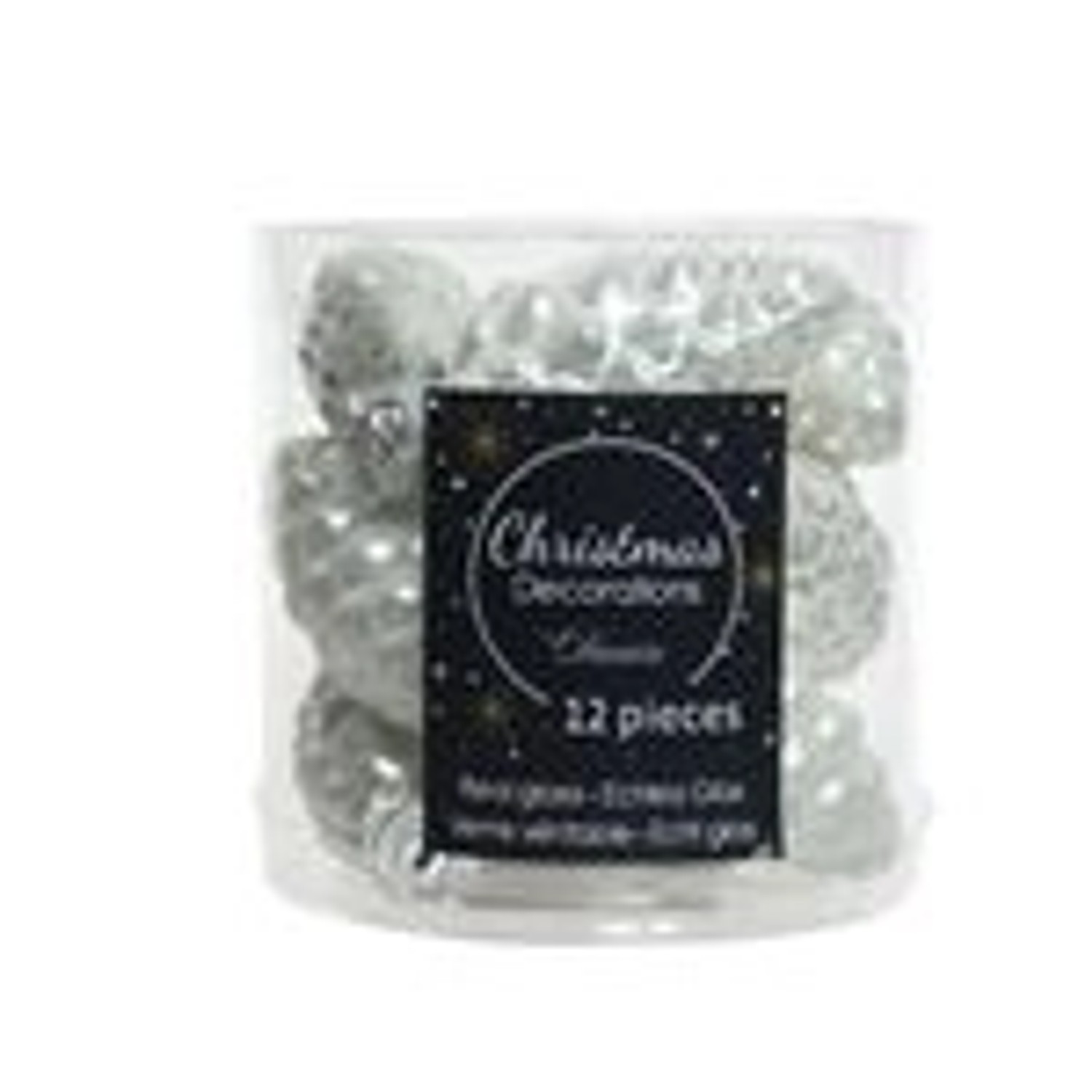 Kaemingk Christbaumschmuck Zapfen Glas  2,5 cm Laenge 6 cm 12 Stueck Winterweiss