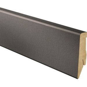 Sockelleiste MDF K58 Anthrazit, 58x19x2600 mm, mit Kabelkanal.