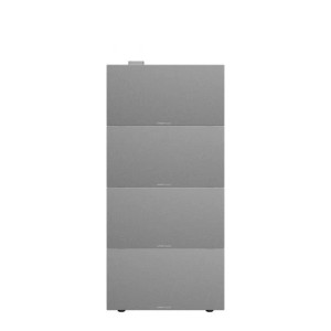 Anker SOLIX BP2700 Erweiterungsakku 4er Set (10,7kWh) für Solarbank 3 & 2 Serie, graue Batteriemodule gestapelt.