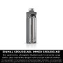 Graue Ninja Thirsti Trinkflasche 530ml mit Schnittansicht, ideal für kühle Getränke.