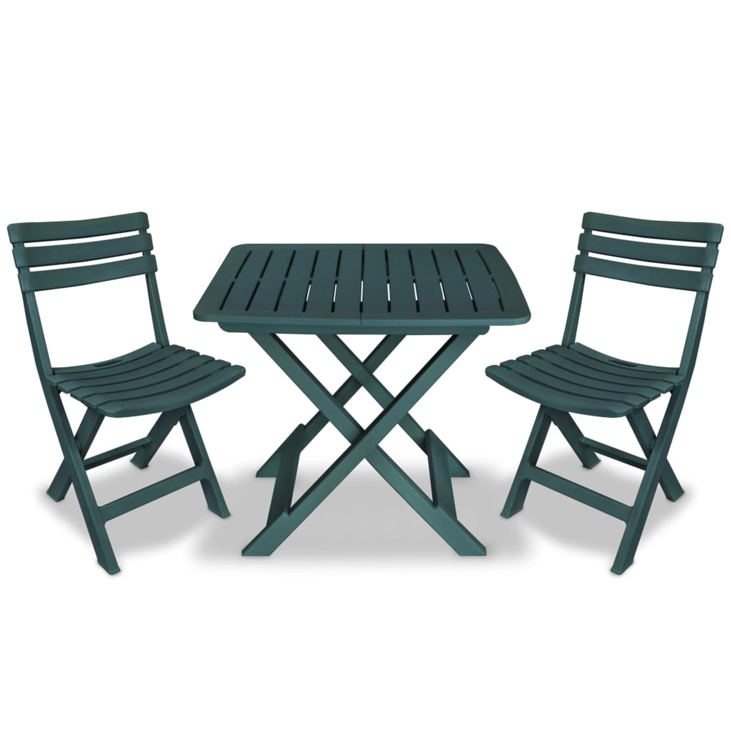 3-tlg. Bistro-set Klappbar Kunststoff Grün günstig online kaufen