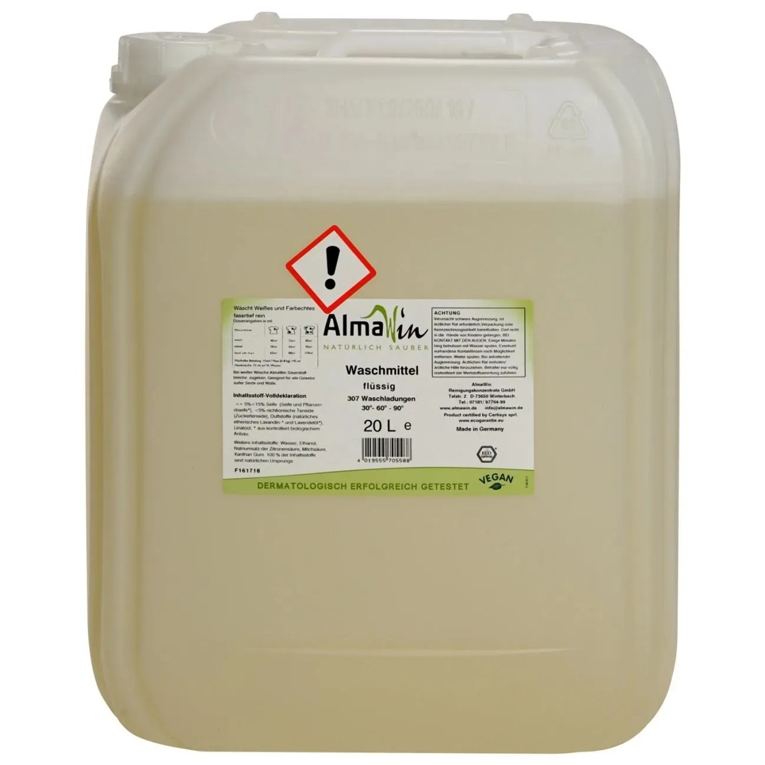 Almawin Waschmittel Flüssig 20 Liter Standbodenbeutel