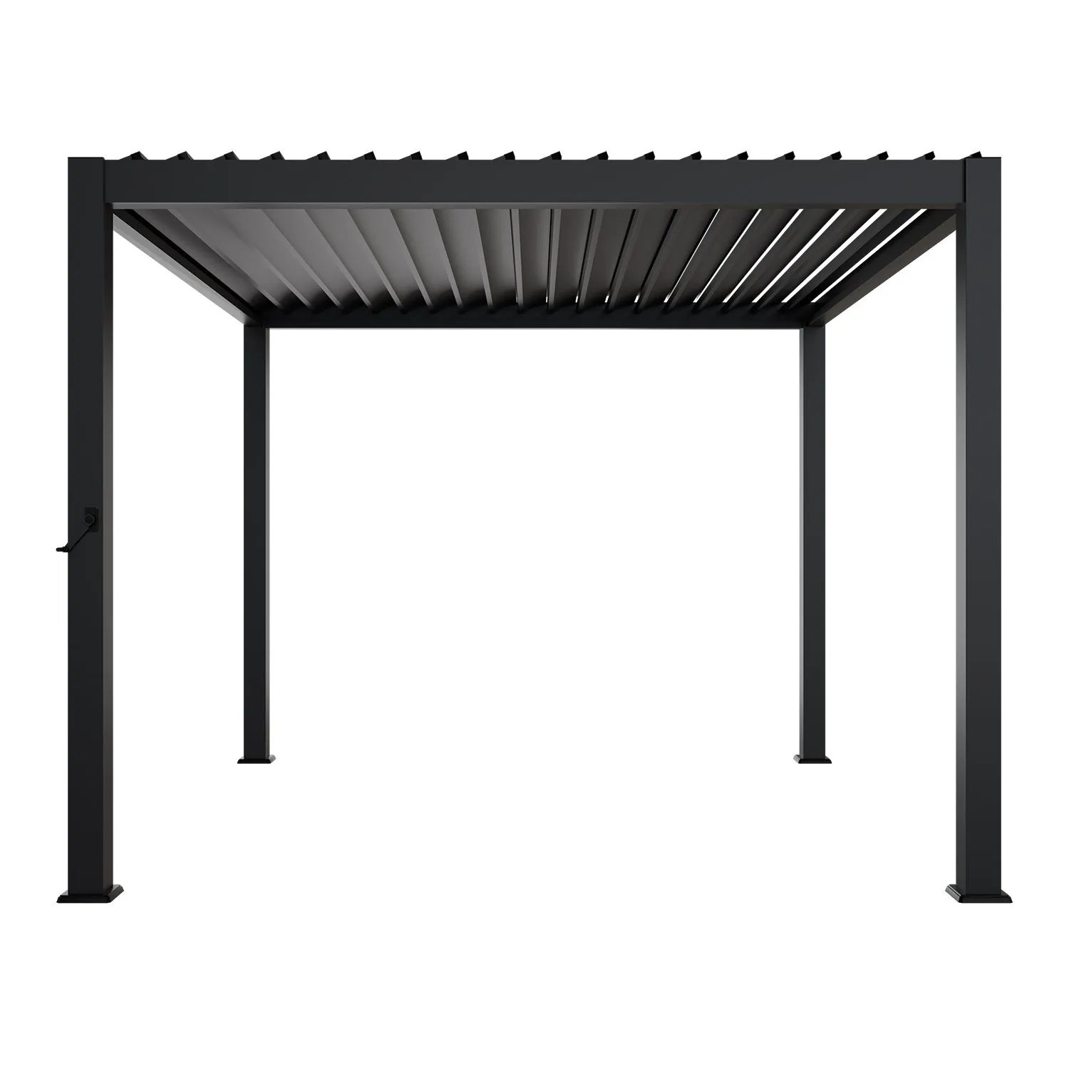 Juskys Pergola Lamellendach Tahiti 3x3 m, anthrazitfarben, für Terrasse und Garten.