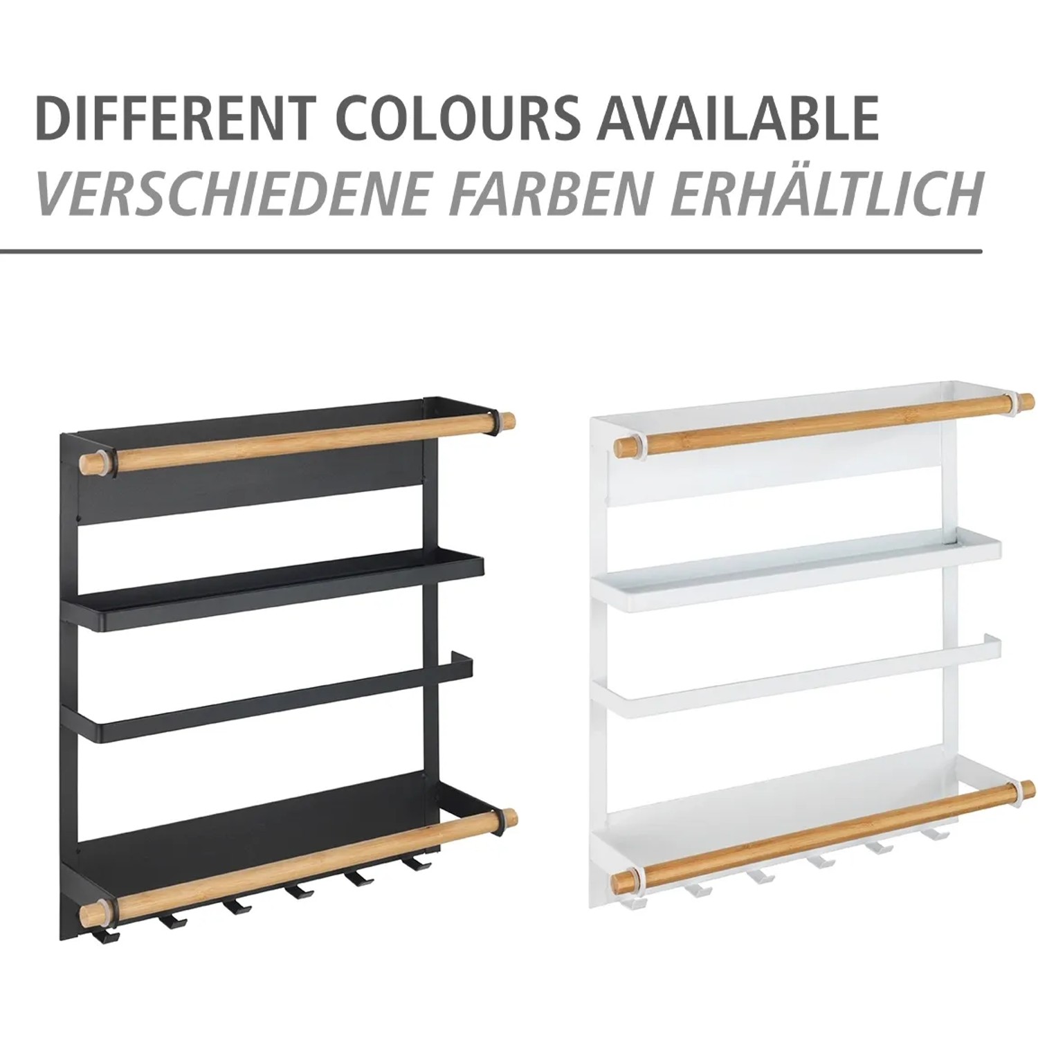 Wenko Küchenregal Magna in Weiß und Schwarz: Magnetisches Regal zur Befestigung ohne Bohren.