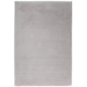 Silberner Lalee Badteppich Paradise, 50x90 cm, flauschiger Flor für ein gemütliches Badezimmer.