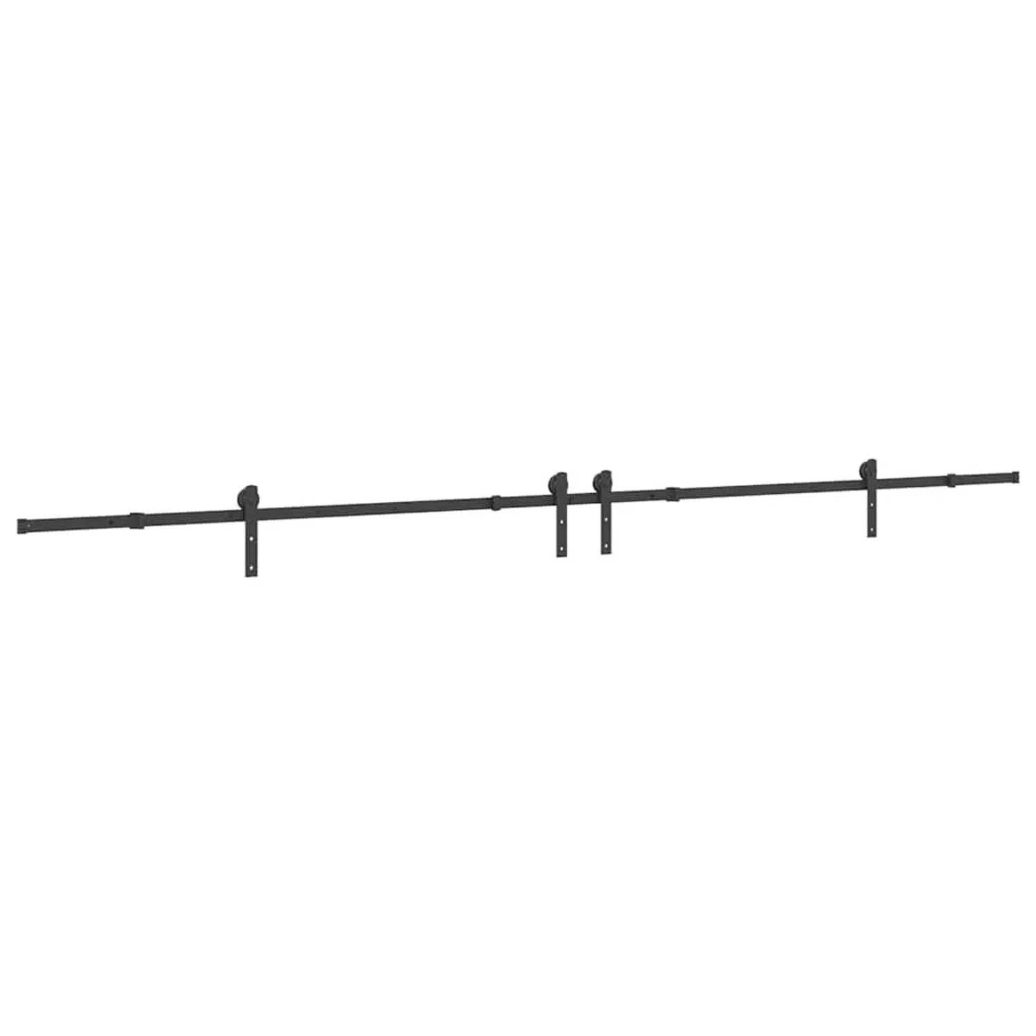 vidaXL Schiebetürbeschlag-Set 400 cm Stahl Schwarz 3295778