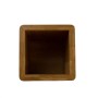 Quadratischer, brauner Zahnputzbecher aus Bambus von Bagnoxx, 7,6x7,6x11cm.