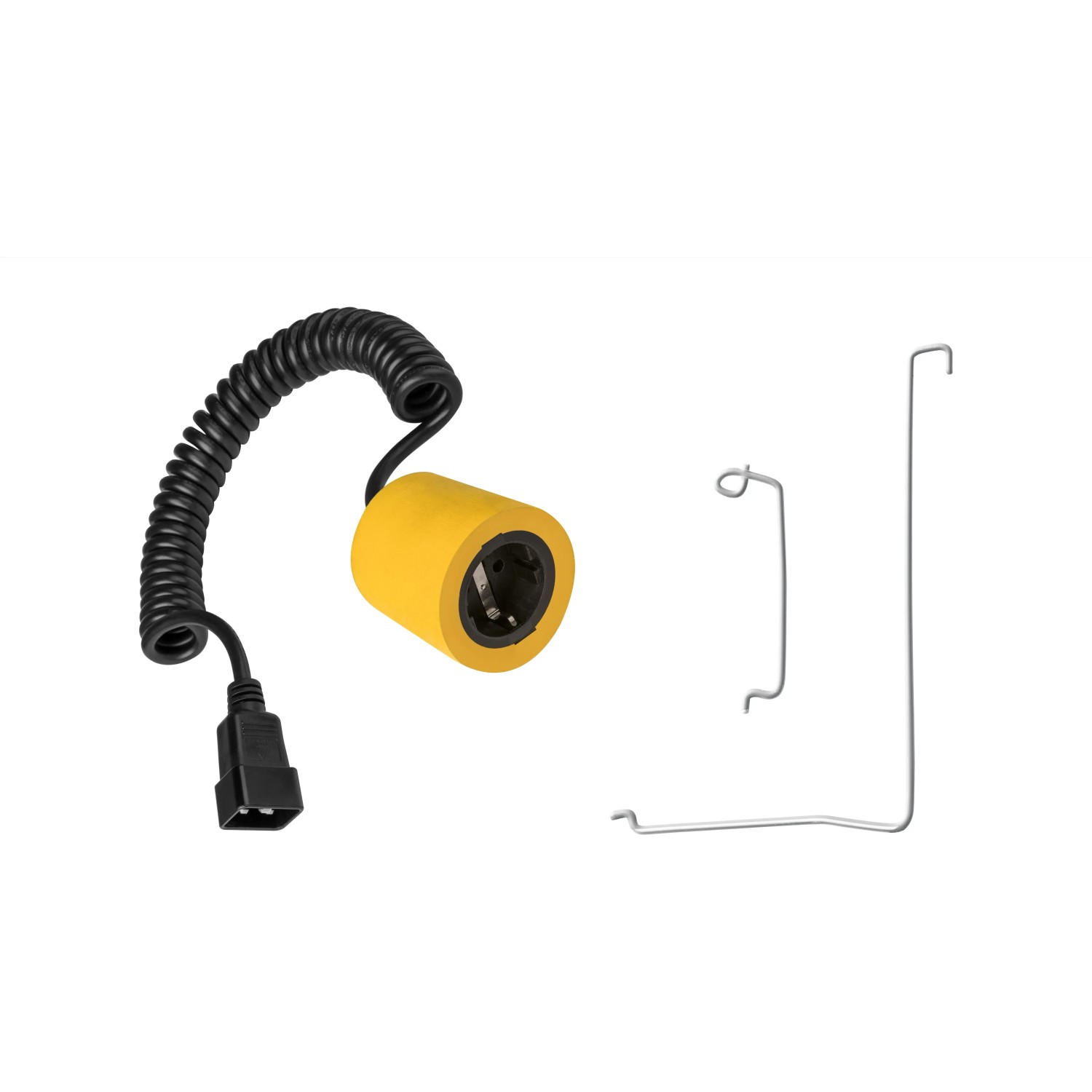 Schellenberg Spiralkabel für Smart Drive L/XL (28m) mit gelbem Schaumstoffschutz und Aufhängung.