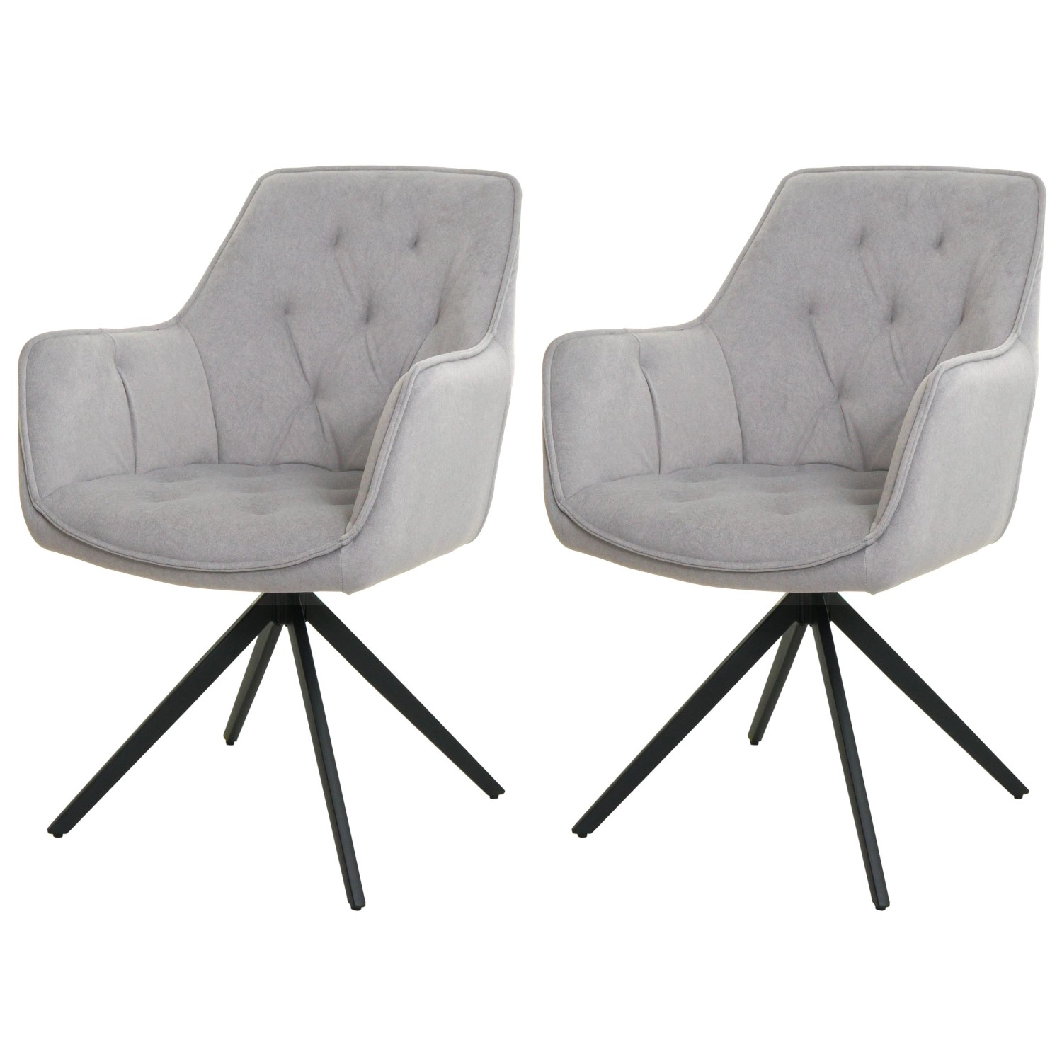 CHEFGASTRO Esszimmerstuhl 2er-Set 87x55x60cm Sitzhöhe 48cm Metall Stoff/Tex günstig online kaufen