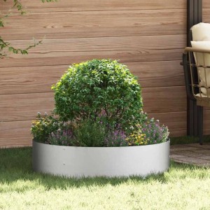 vidaXL Pflanzenring Silber 80 x 80 x 20 cm Verzinkter Stahl 873630