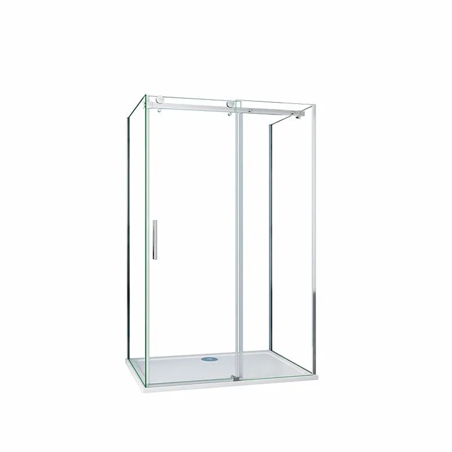 Duschparadies U-FORM Duschkabine 155 x 80 x 80 cm U-Duschkabine Höhe 195cm Schiebetür 6mm NANO Glas Dusche U-Kabine