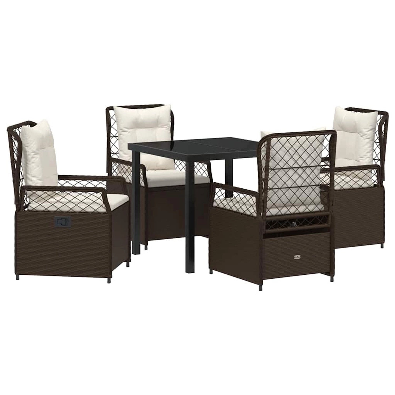 vidaXL Garten Essgruppe 5-Tlg Braun Poly Rattan 3380989 günstig online kaufen