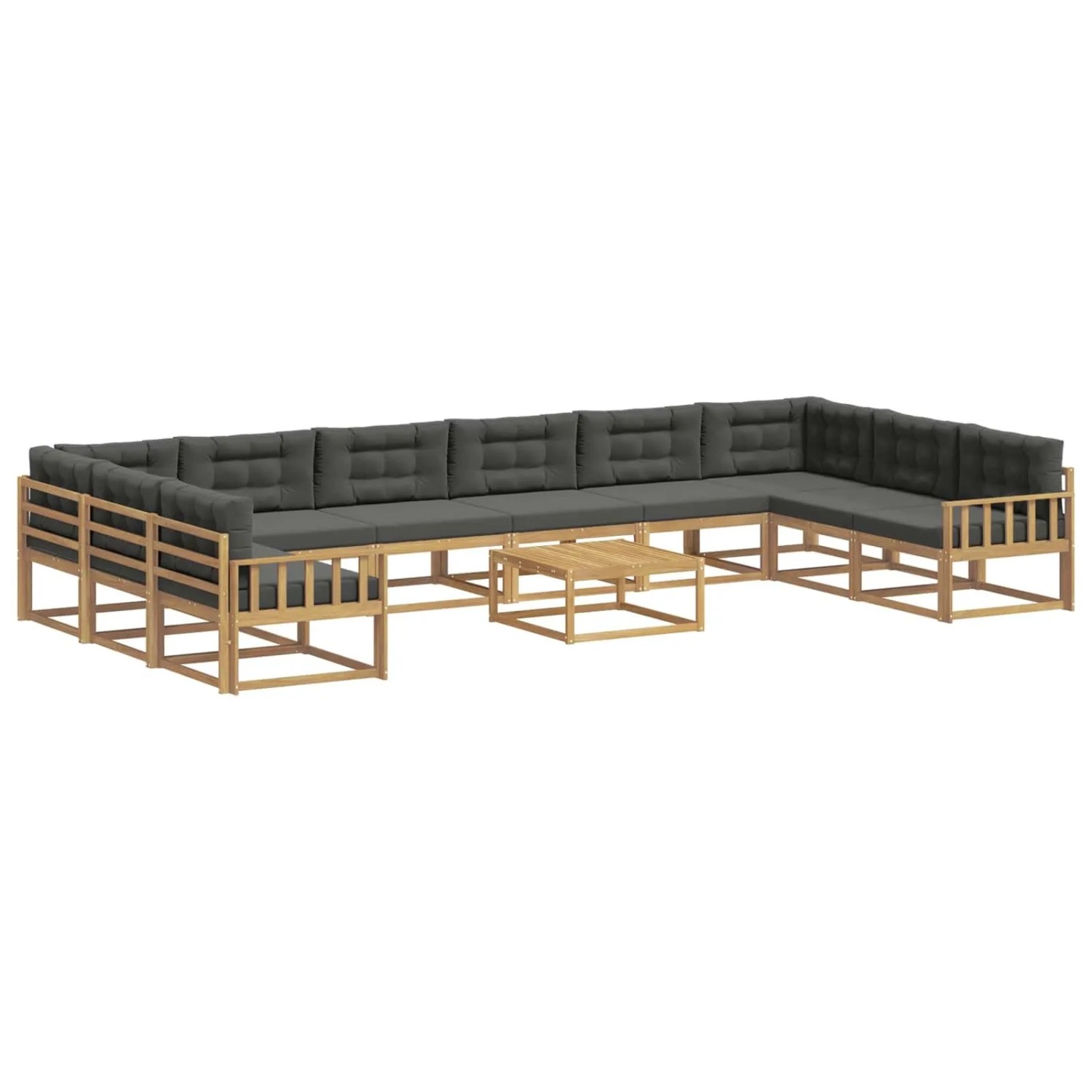 vidaXL Outdoor-Sofagarnitur mit Kissen 11 Stk Weiß und Anthrazit 3387136
