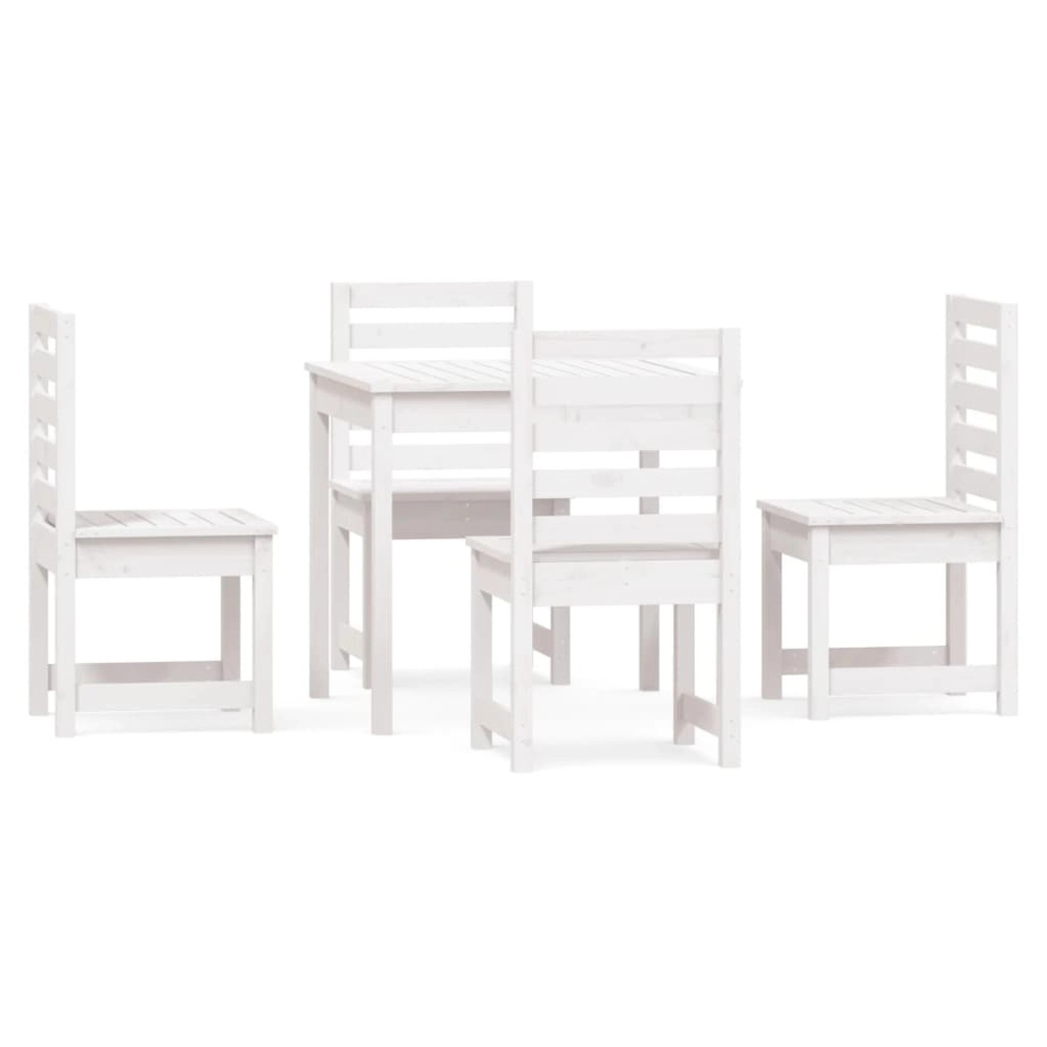 vidaXL 5-Tlg Garten-Essgruppe Weiß Massivholz Kiefer 3154678 günstig online kaufen