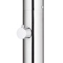 Detailansicht der vidaXL Gartendusche: gebürstete Edelstahlsäule mit modernem Chrom-Drehknopf für Outdoor Duschen.