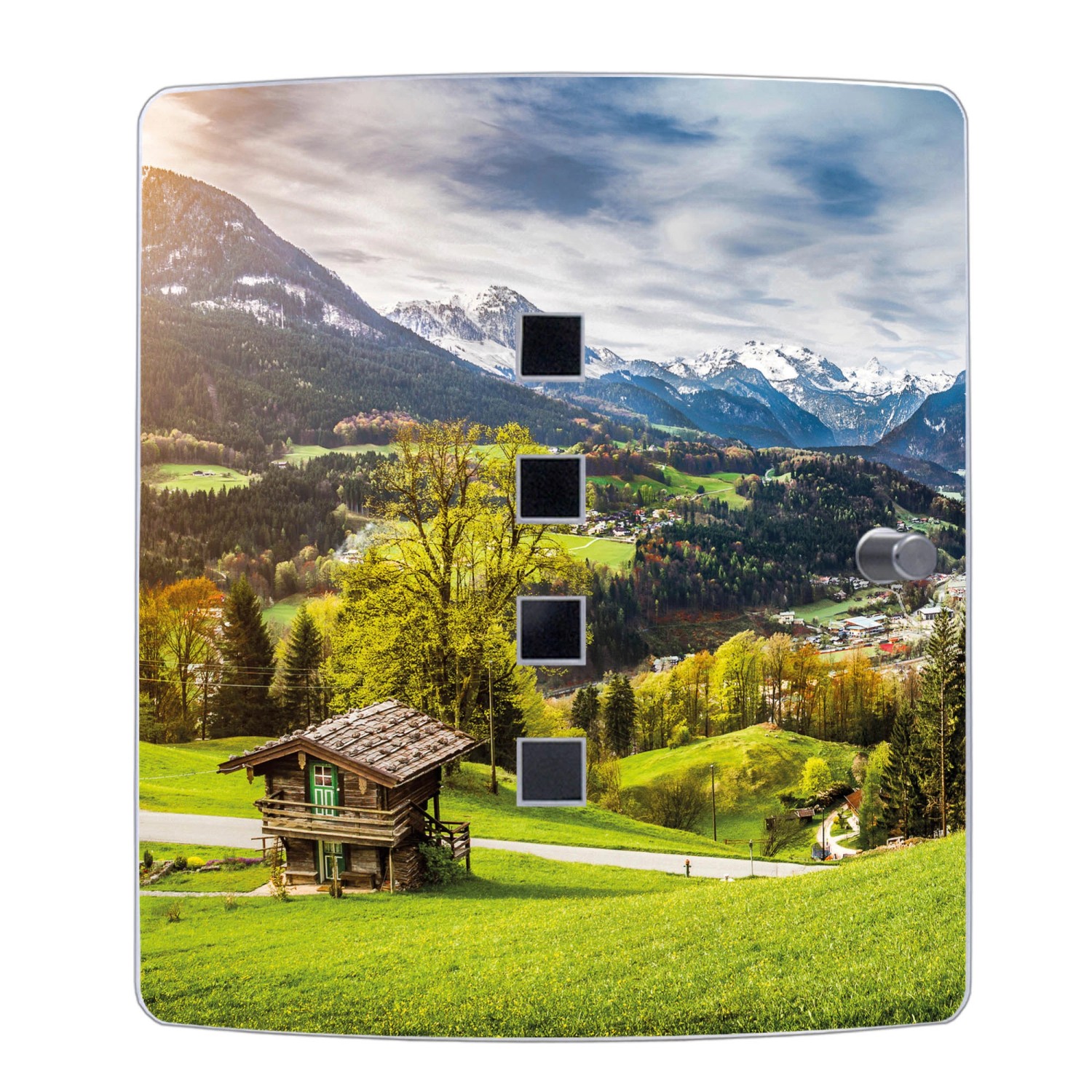 Banjado Schlüsselkasten Edelstahl mit Berchtesgadener Land Motiv, 10 Haken. Garderobenleiste.