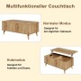 Merax Couchtisch Höhenverstellbar Wellenoptik Stauraum Holzoptik_8