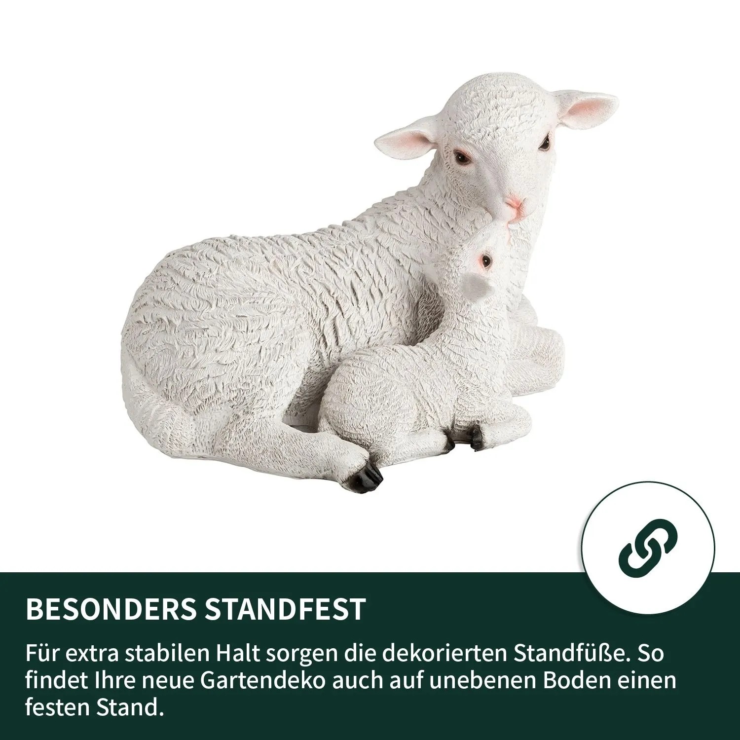 VERDOBA Dekoschafe Gartenfiguren Schaf mit Lamm_6